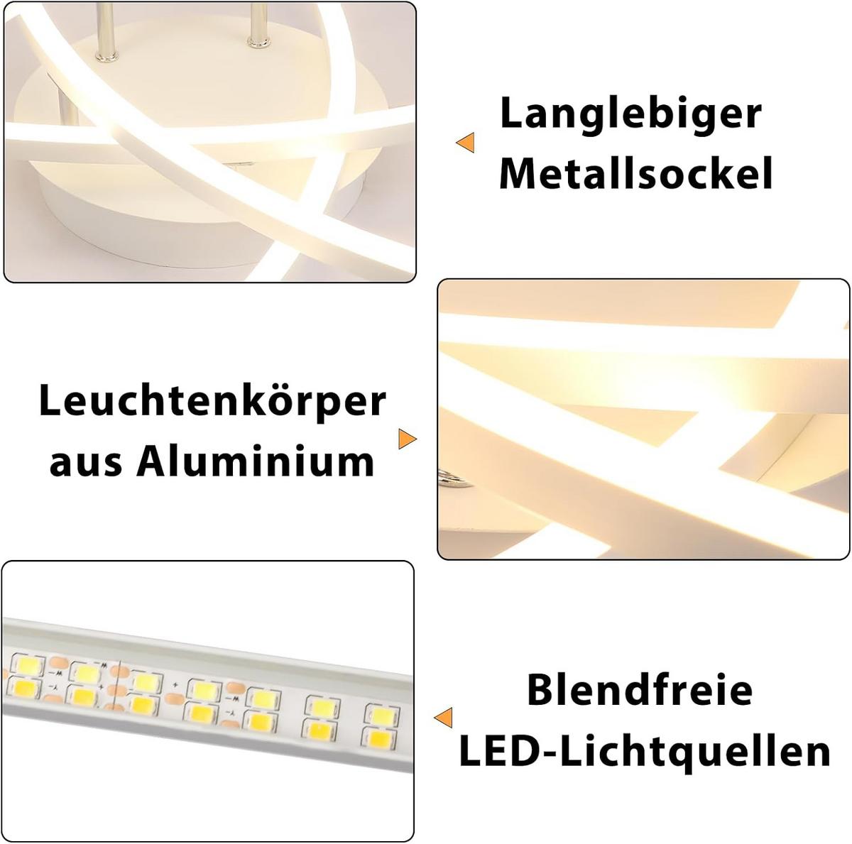 LED-DECKENLEUCHTE Ulmenkarg 52.0/13.0/52.0 cm - Weiß, Metall (52/52/13cm) - ZMH