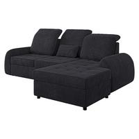 ECKSCHLAFSOFA Soreno, Seite: Rechts - Anthrazit/Schwarz, Holz/Kunststoff (176/255cm) - MIRJAN24