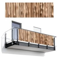 BALKON-SICHTSCHUTZ Holz - Stiel - Hellbraun Windschutz 300x90 cm - Ahornfarben, Kunststoff (300/90cm) - MuchoWow