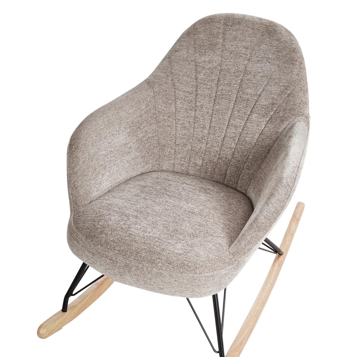 SCHAUKELSTUHL Taupe Skale - Taupe/Schwarz, Textil (70/85/94cm) - Beliani