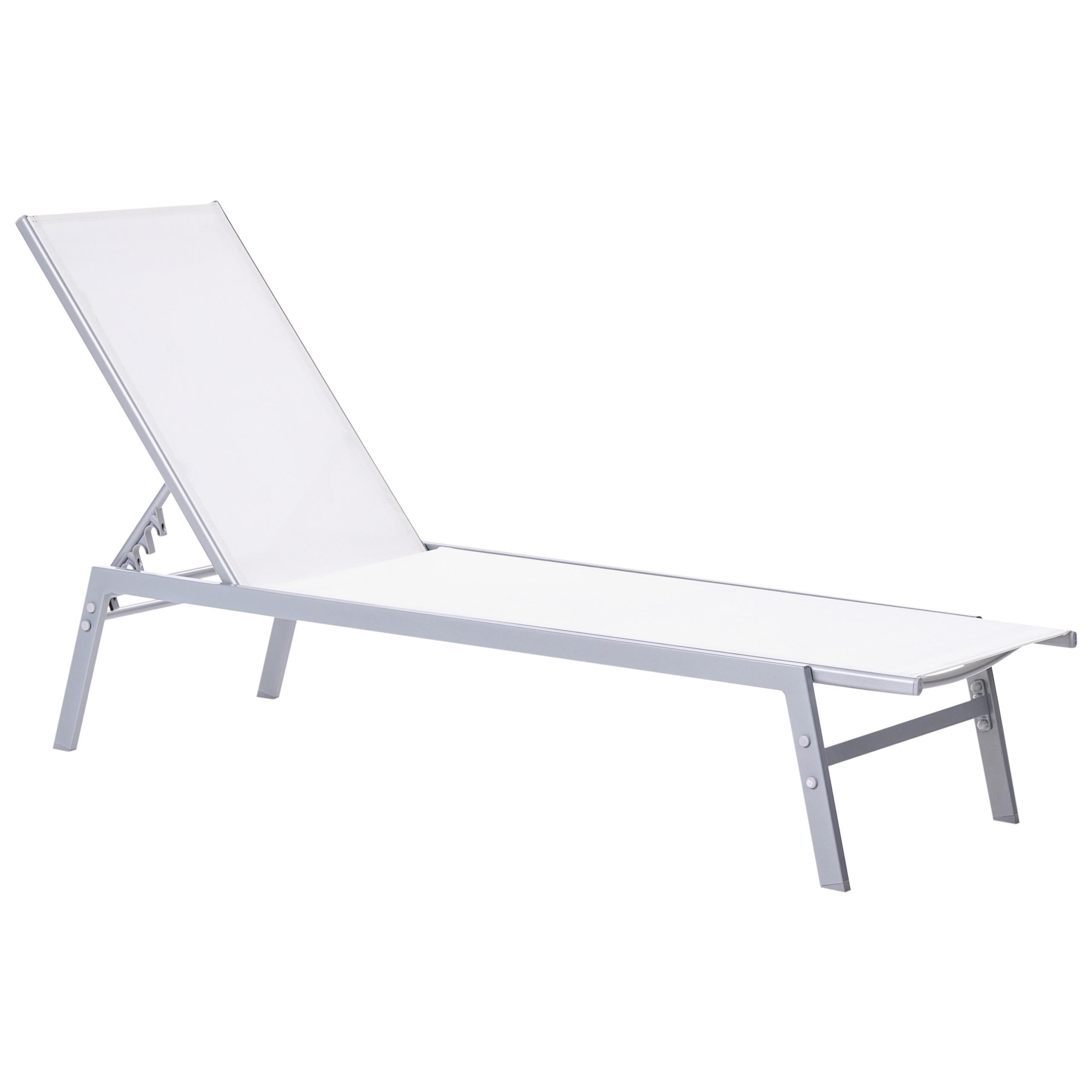 GARTENLIEGE Weiß Noli - Weiß, Metall (53/96/154cm) - Beliani