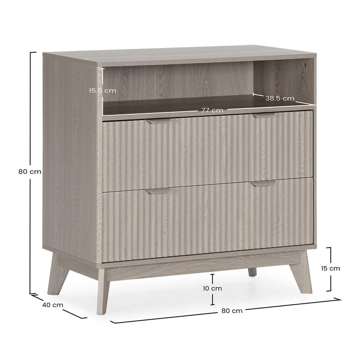 KOMMODE 80/80/40 Oporto Eichenfarbe - Honigeiche, Holzwerkstoff (80/80/40cm) - VS Venta-stock