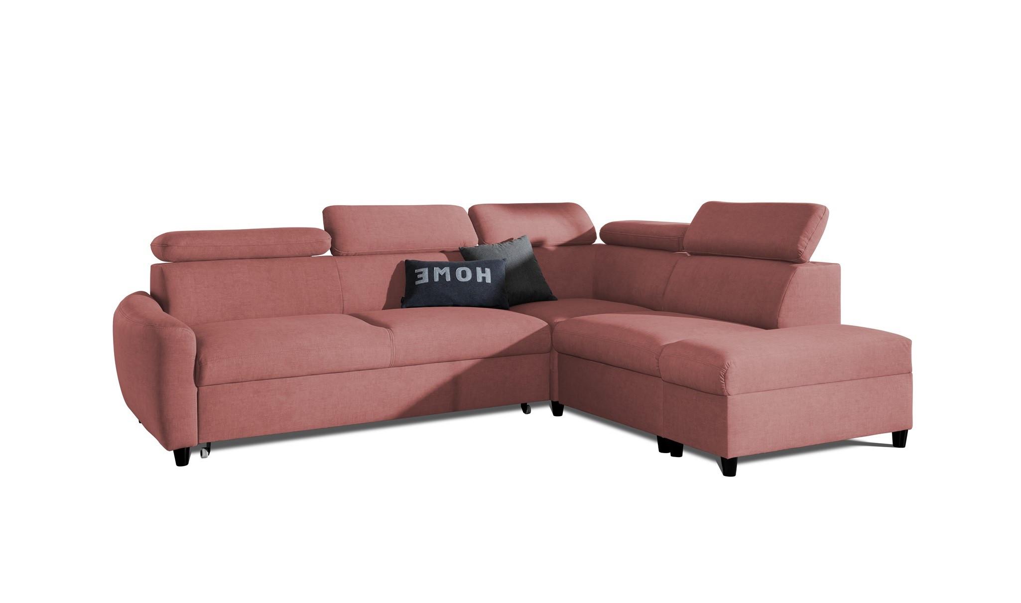 ECKSOFA Schlafsofa Anton In Esito - Rosa, Holzwerkstoff/Textil (265/205cm) - Fun Möbel