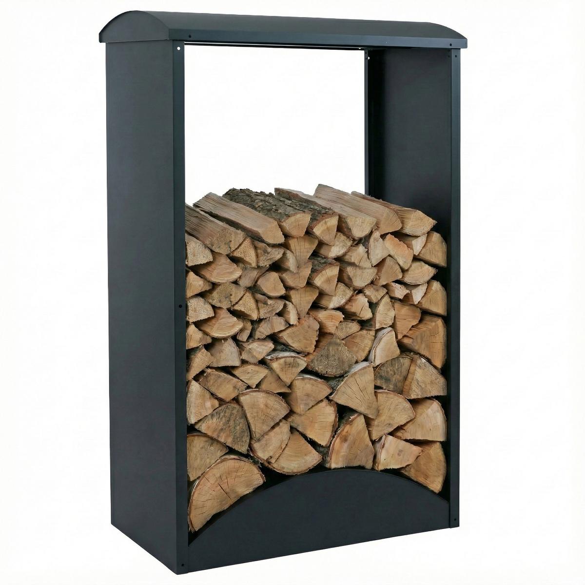 BRENNHOLZLAGER Grün - Grün, Metall (98/160/50cm) - MCW