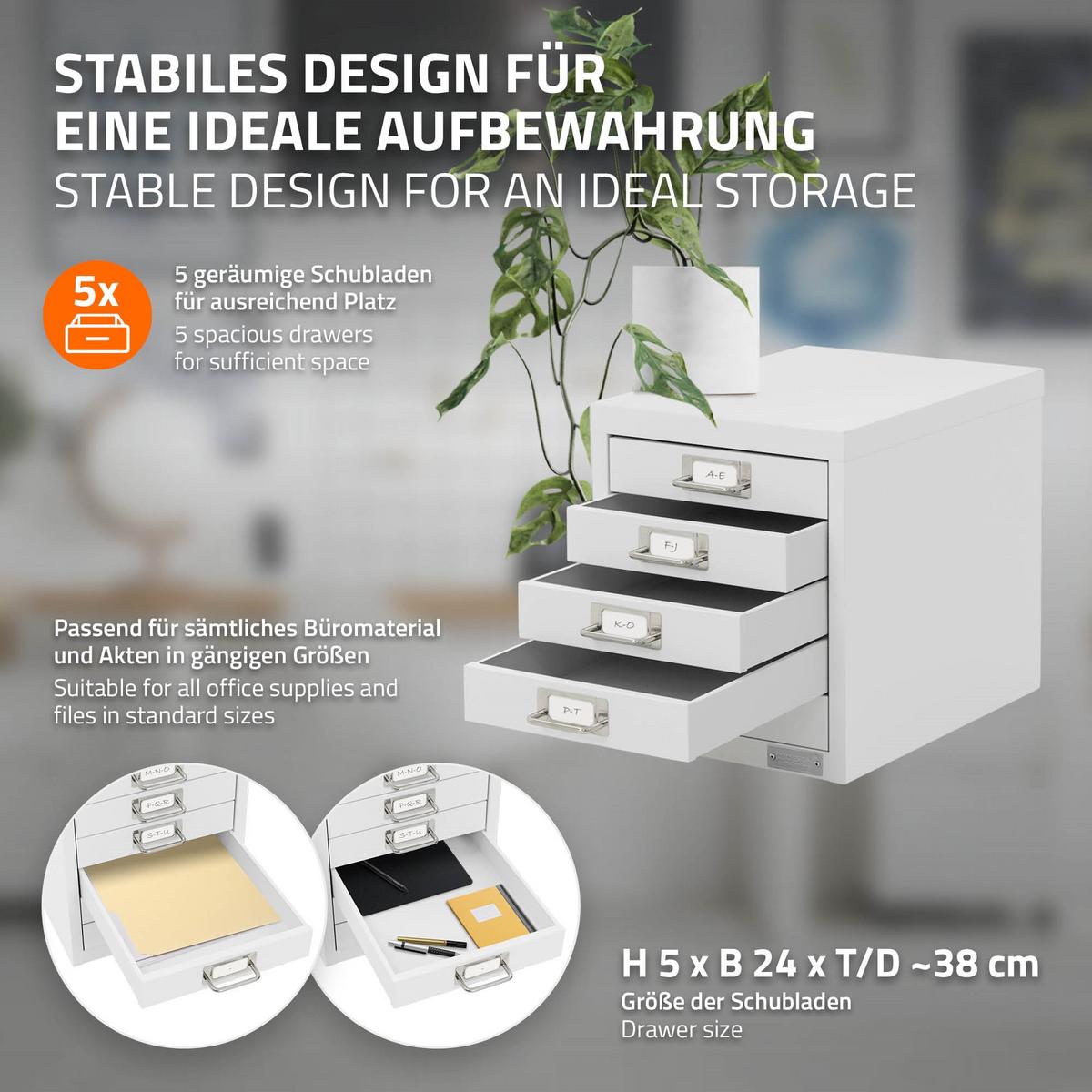 SCHUBLADENBOX - Weiß, Metall (28/38/33cm) - ML-DESIGN