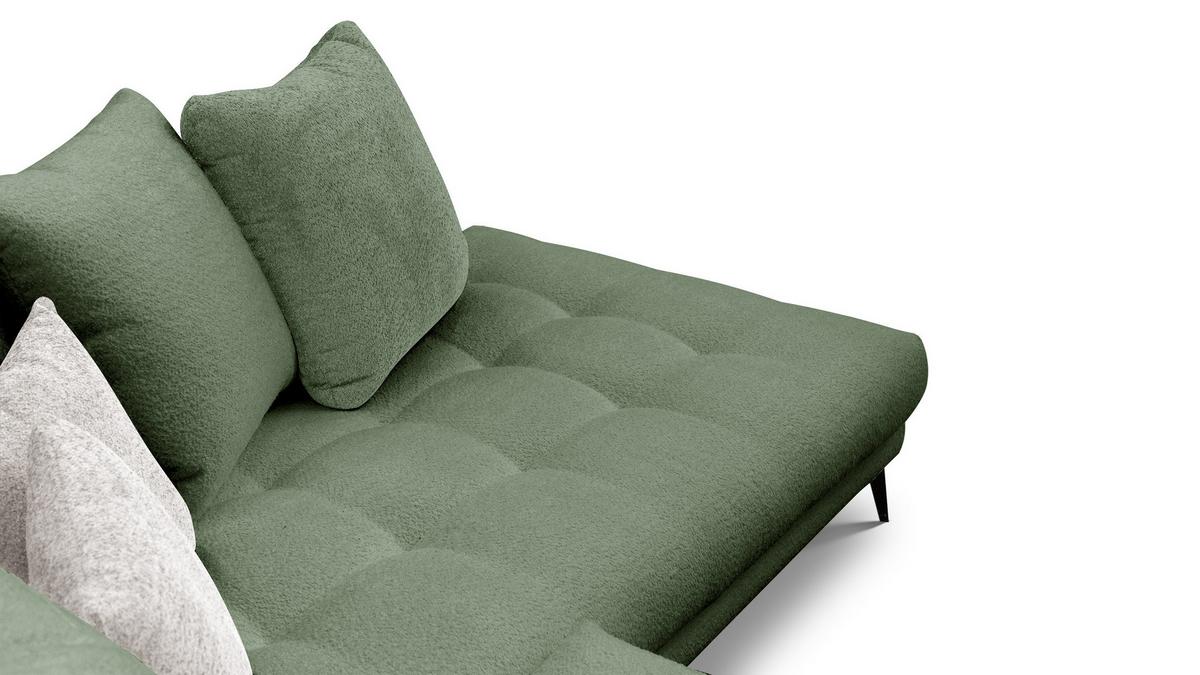 ECKSOFA CALME 5-Sitzer, olive - Schwarz/Olivgrün, Holz/Textil (294/229cm) - Wozimo
