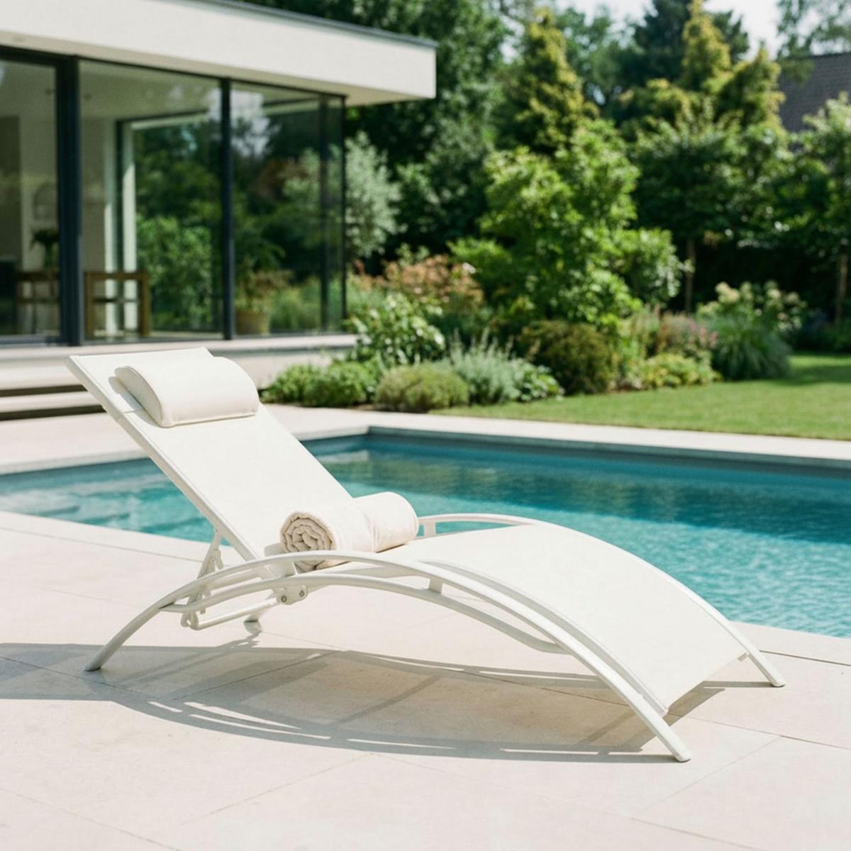 GARTENLIEGE RELAX - Creme, Textil/Metall (179/88/64cm) - IDIMEX