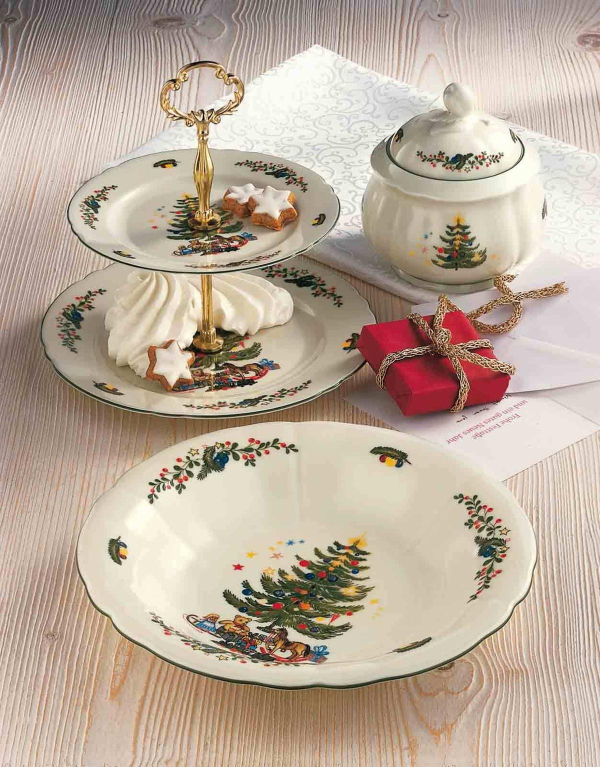 SUPPENTELLER Marieluise Weihnachten weiß-grün ø 23,2 cm 6er Set - Weiß/Grün, Keramik (23.2cm) - Seltmann Weiden