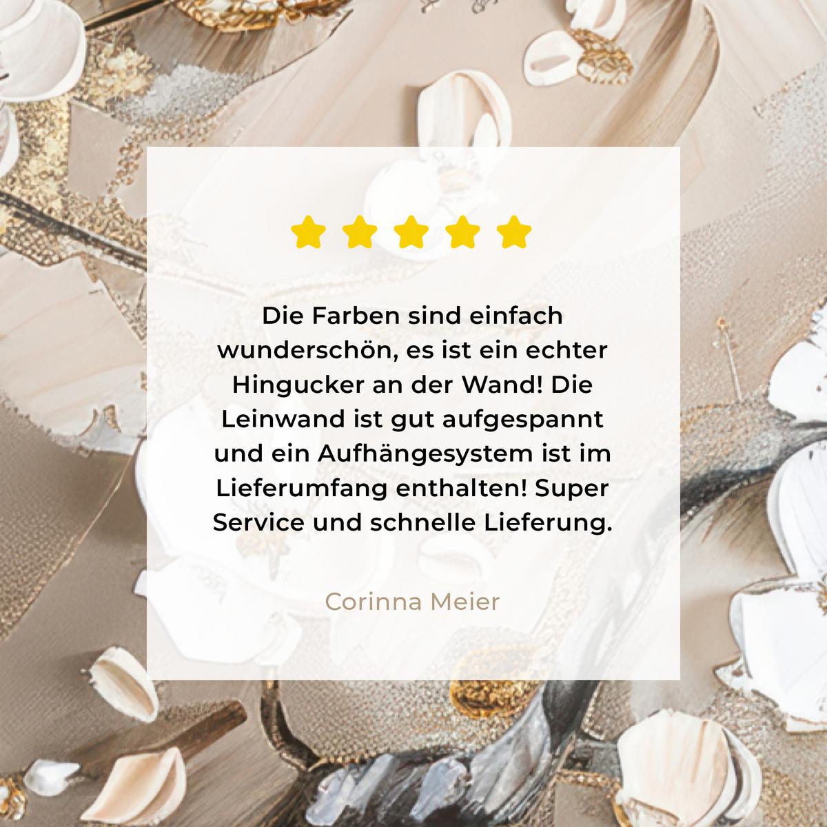 LEINWANDBILD Blumen - Weiß - Gold - Beige - Luxus Deko XXL 80x120 cm - Greige, Textil (80/120cm) - MuchoWow