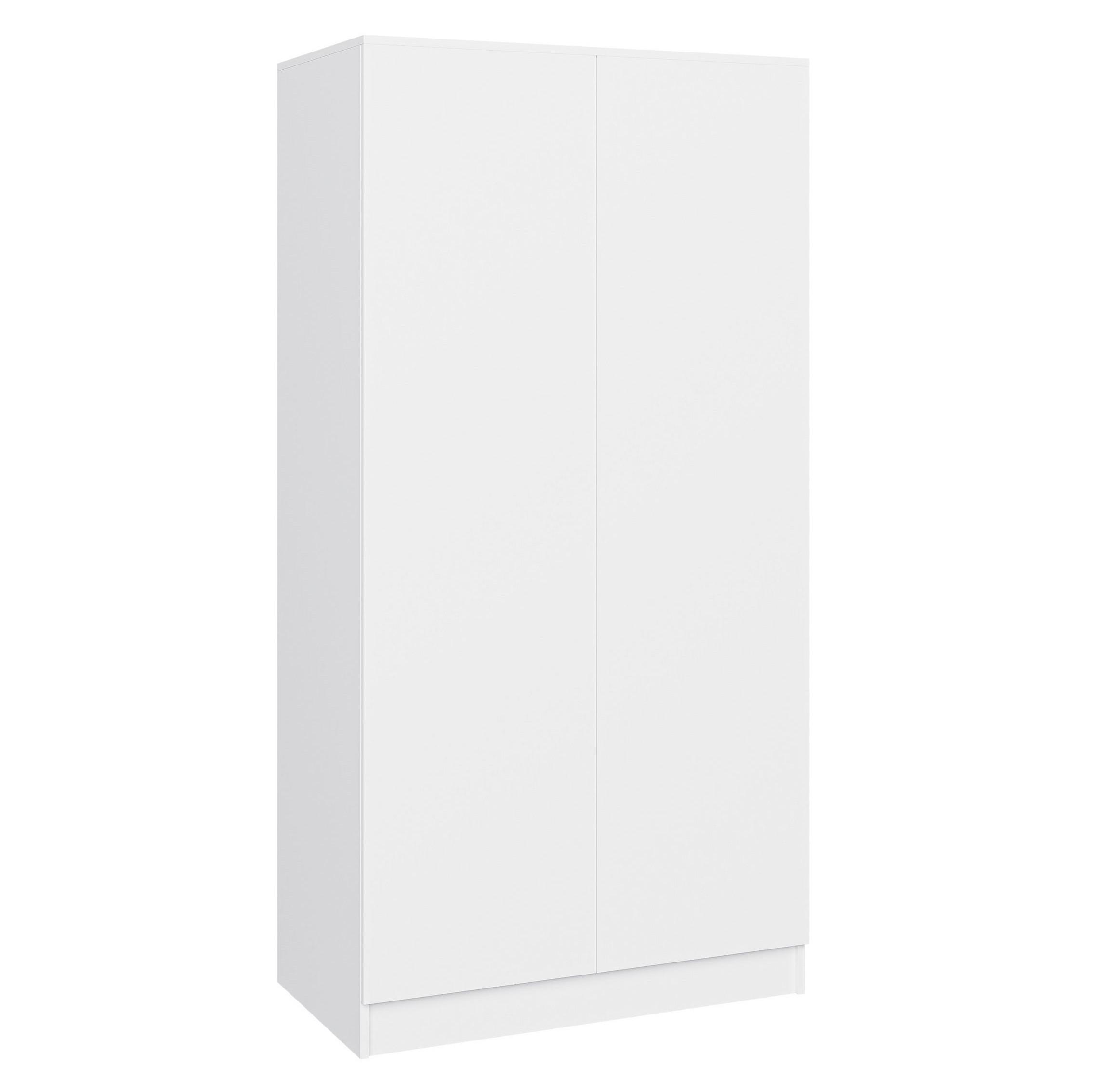 DREHTÜRENSCHRANK Look mit 2 Türen, 90 cm, Weiß - Weiß, Holzwerkstoff (90/180/50cm) - Beautysofa