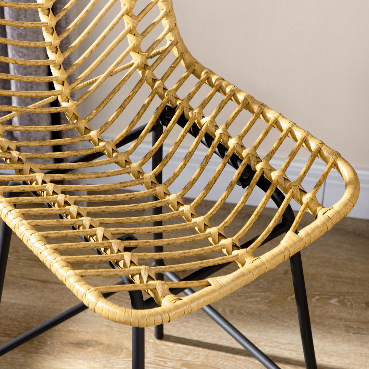 BARHOCKER 4ER-SET aus PE-Rattan Stahl Gelb - Gelb, Metall (52/102/42.5cm) - HOMCOM