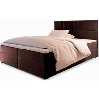 BOXBETT LENA 180x200 cm mit Matratze und Topper - Braun - Braun, Holz (180/200cm) - MASSENO