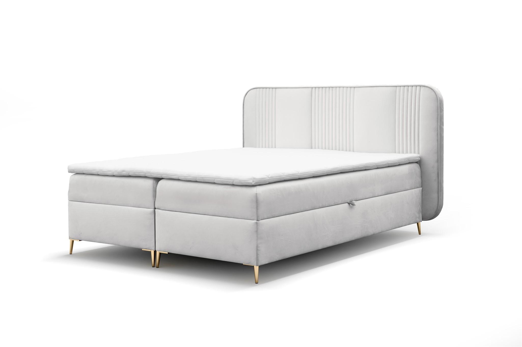 BOXBETT Avery Premium - Weiß, Holzwerkstoff/Textil (160/200cm) - Fun Möbel
