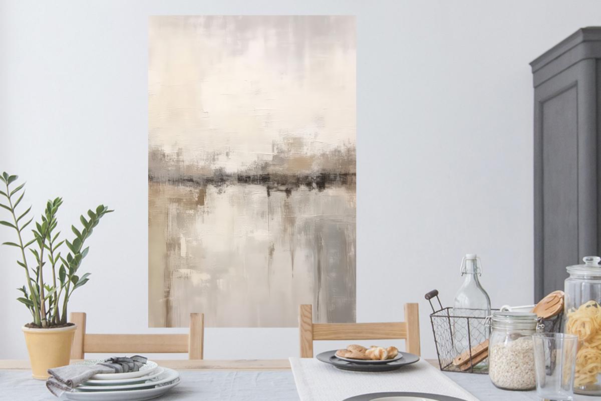 WANDTATTOO Moderne Kunst - Abstrakt - Beige Wandaufkleber 80x120 cm - Beige, Kunststoff (80/120/0.1cm) - MuchoWow