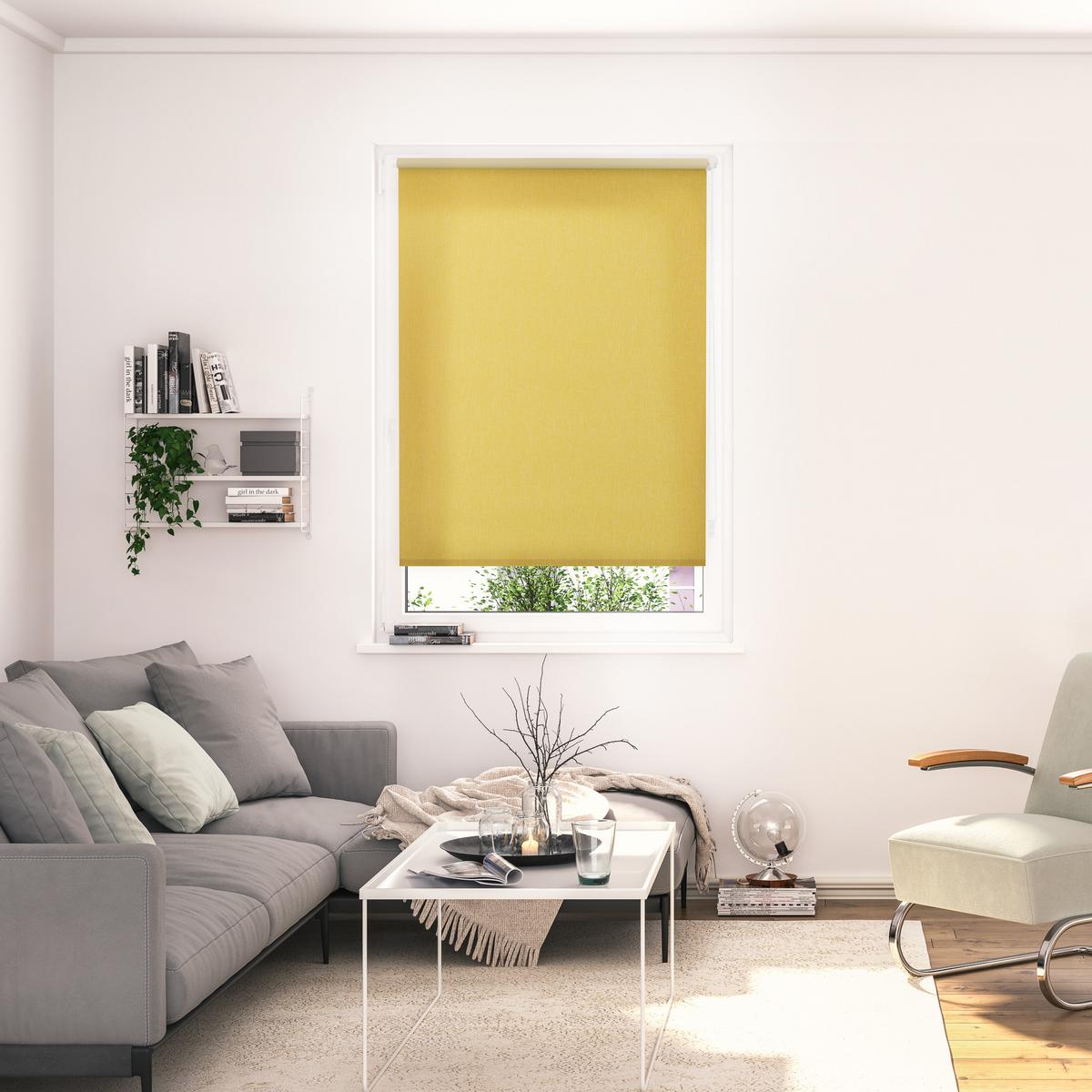 THERMO-ROLLO MADRID OHNE BOHREN, KLEMMTRÄGER, LICHTDURCHLÄSSIG - Gelb, Kunststoff (90/190cm) - Lichtblick Original