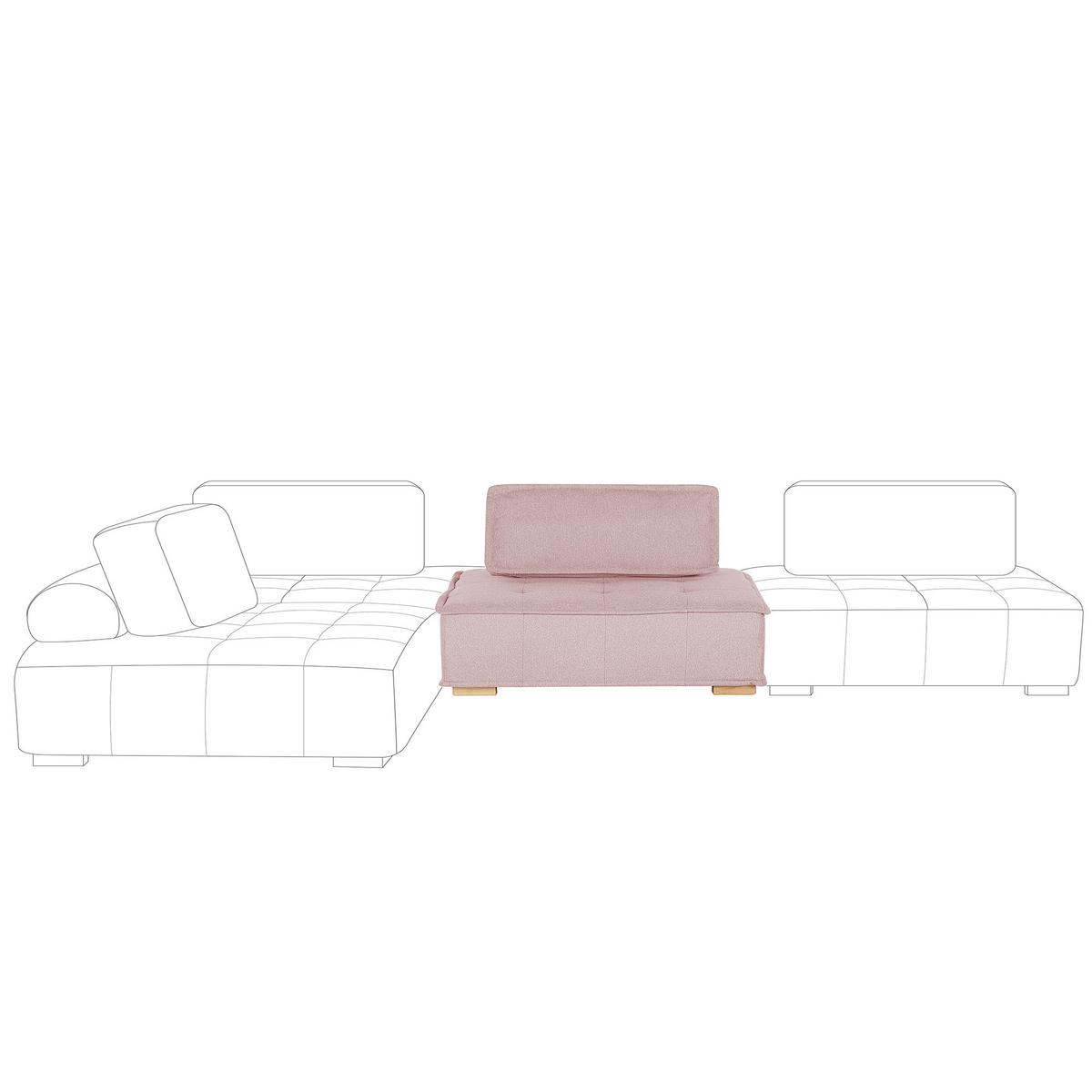 SESSELMODUL Stoff Rosa Tibro - Pink/Braun, Textil (100/40/100cm) - Beliani