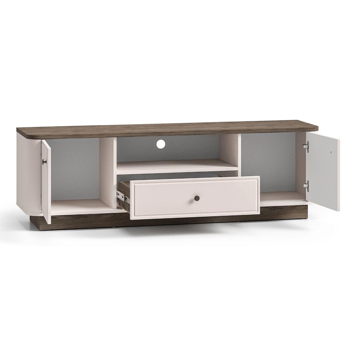 TV-LOWBOARD Vilavio Kaschmir/Eicheoptik Dunkel 160 cm - Taupe/Dunkelbraun, Holzwerkstoff/Metall (160/50/40cm) - Selsey