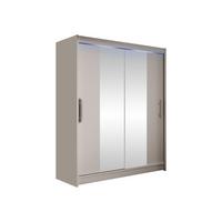 SCHWEBETÜRENSCHRANK Westa II, mit RGB LED Beleuchtung - Kaschmir/Silberfarben, Holzwerkstoff/Metall (150/200/58cm) - MIRJAN24