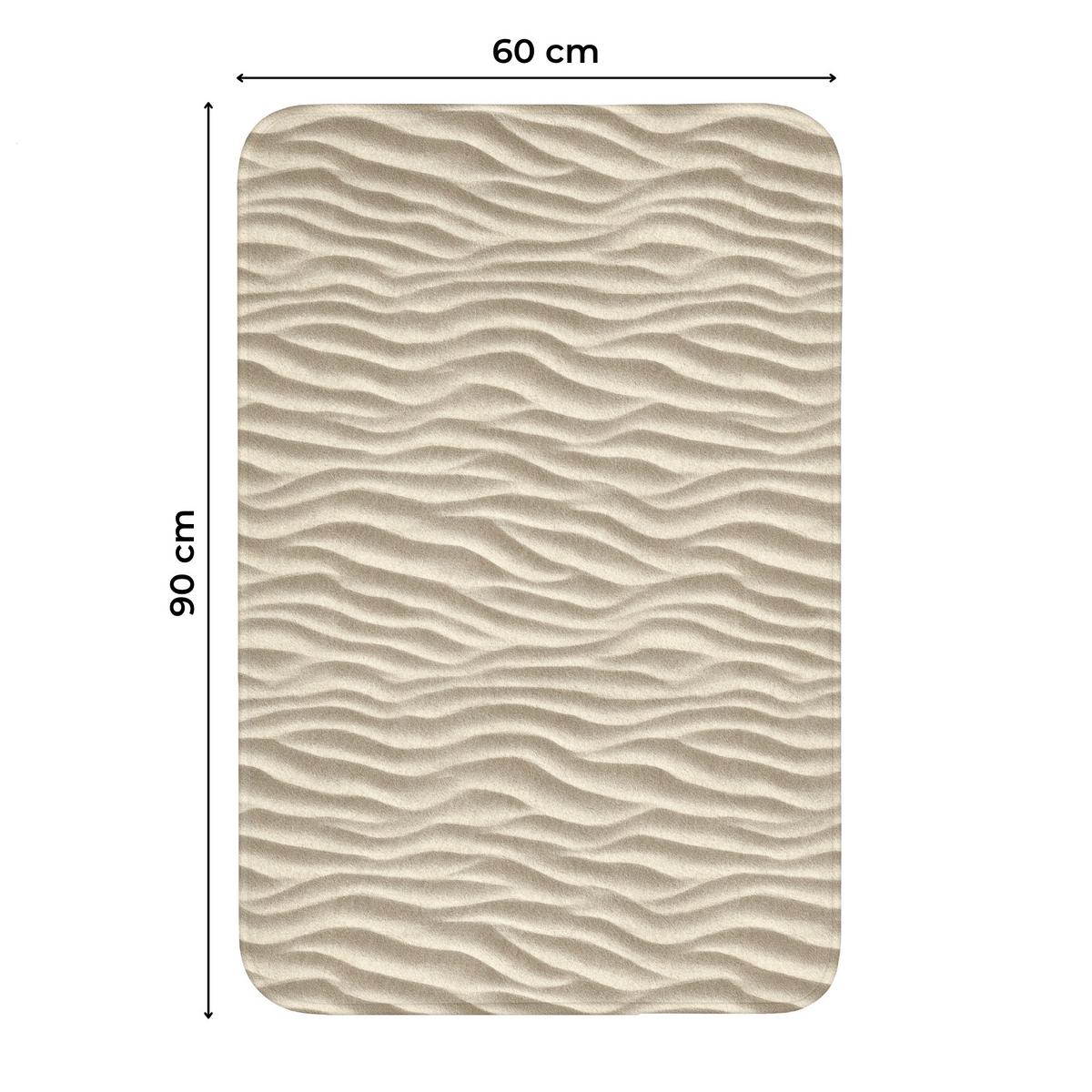 WC-VORLEGER Sand - Wellen - Beige Toilettenvorleger 60x90 cm - Beige, Textil (60/1cm) - OnlyWow