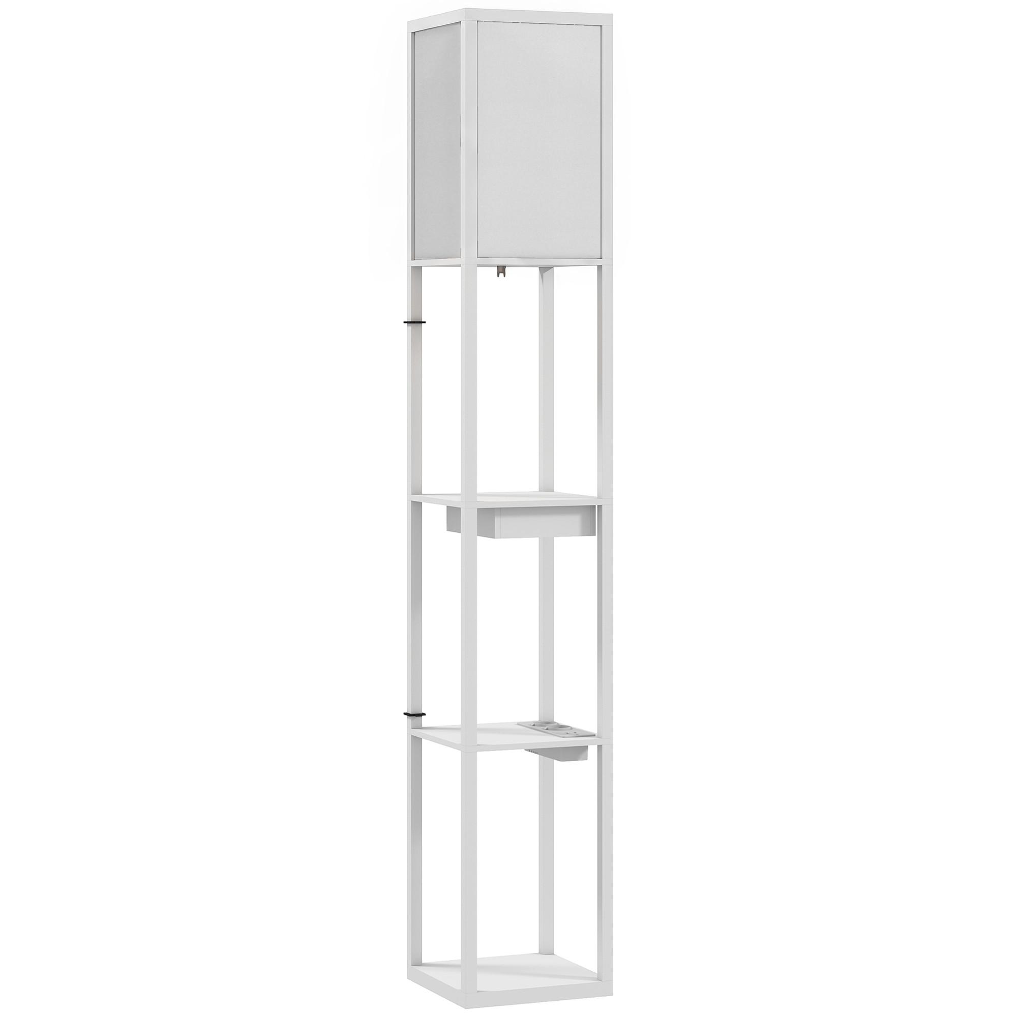 STEHLAMPE MDF Kunststoff Weiß - Weiß, Holzwerkstoff (26/26/159cm) - HOMCOM