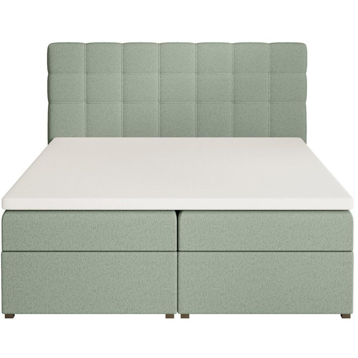 POLSTERBETT Topiq I 144/203/103 grün, Bouclé-Stoff - Grün, Holzwerkstoff (140/200cm) - Beautysofa