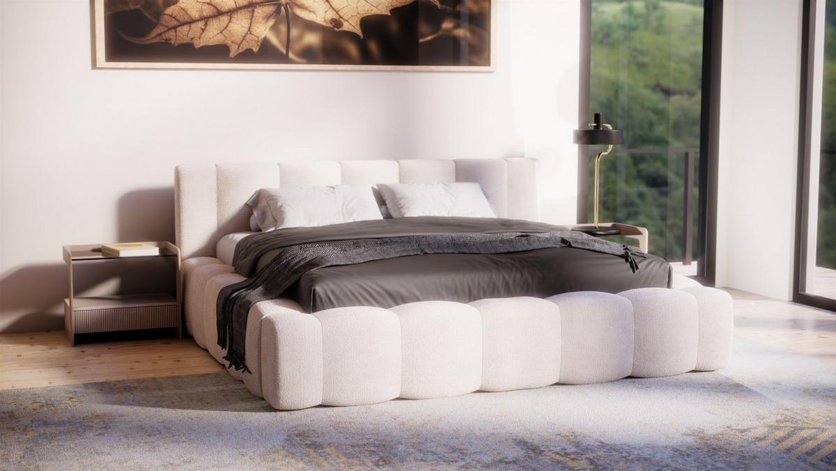POLSTERBETT Lizeth In Perfect Harmony - Beige, Holzwerkstoff/Textil (200/200cm) - Fun Möbel