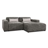 ECKSOFA L Form Jughlio Grau 240/165/75 cm Rechts mit Schlaffunktion - Schwarz/Grau, Kunststoff/Textil (240/165cm) - AX Living