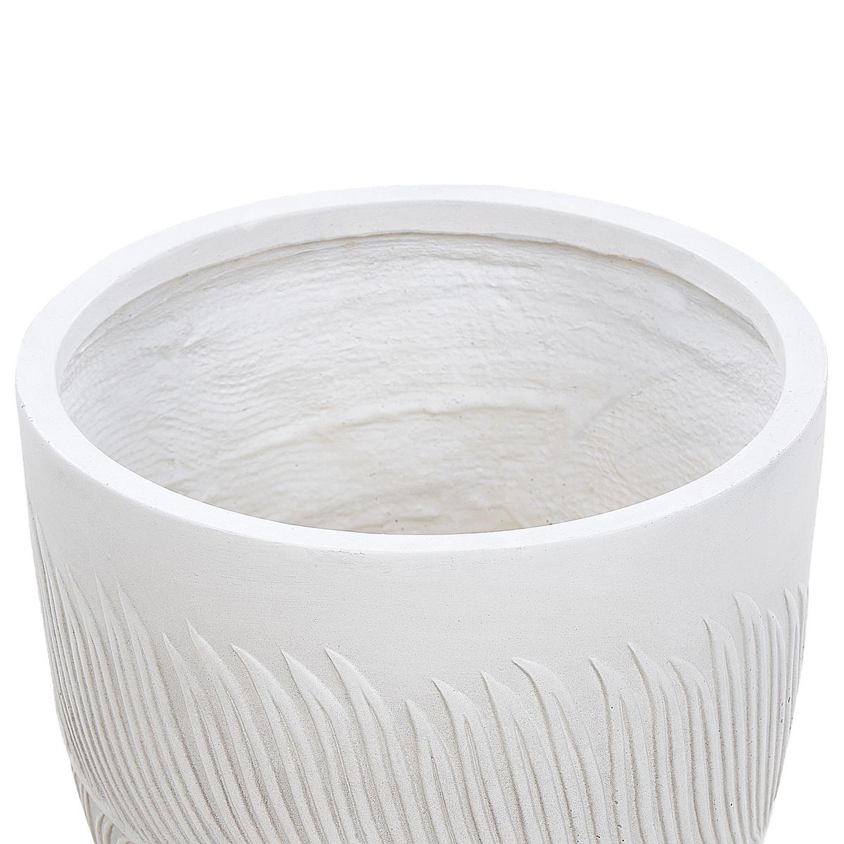 BLUMENTOPF cremeweiß rund 35/35/33 cm Ftero - Weiß, Naturmaterialien (33cm) - Beliani