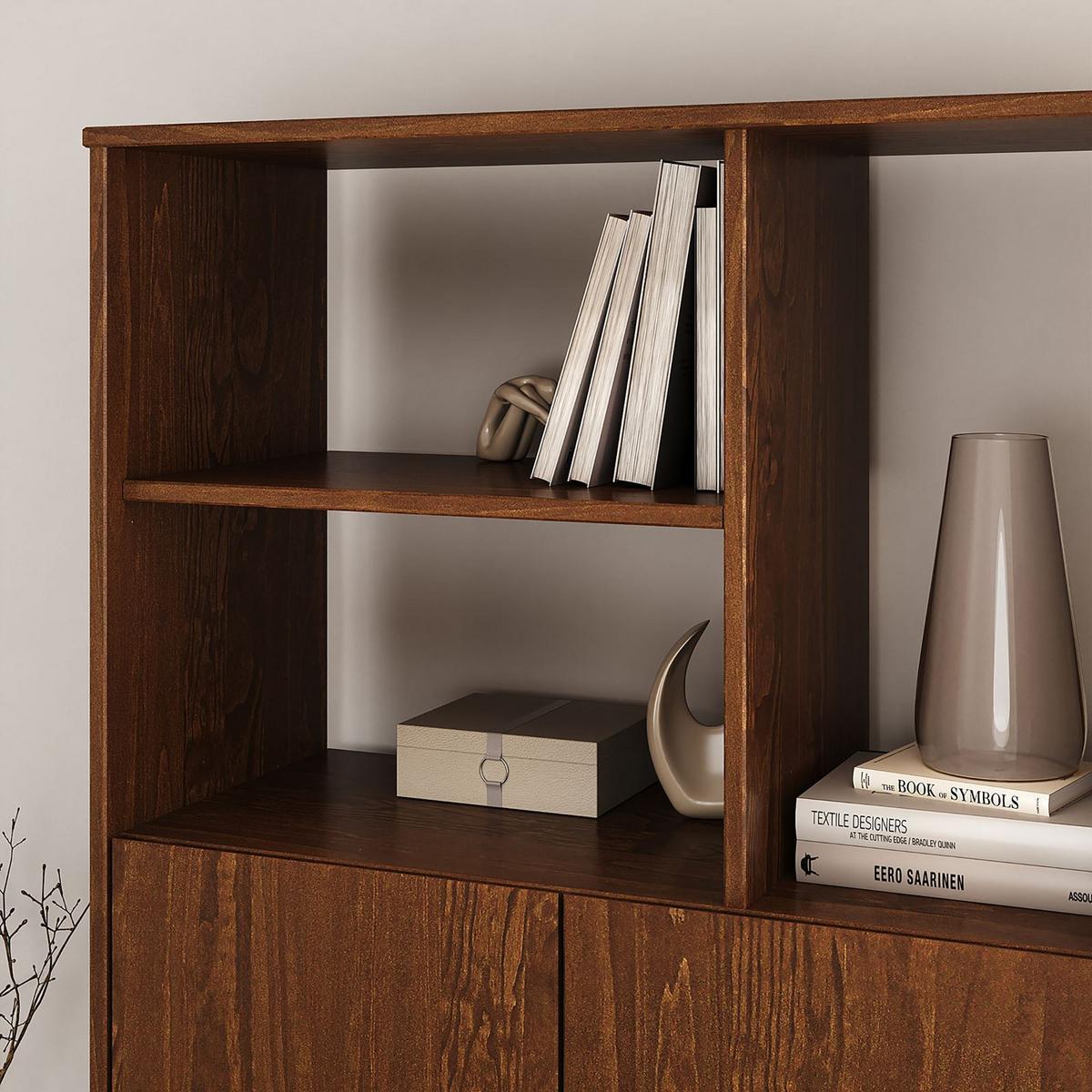 HIGHBOARD SIMONA Kastanie - Kastanienfarben, Holz (80/133/37cm) - IDIMEX