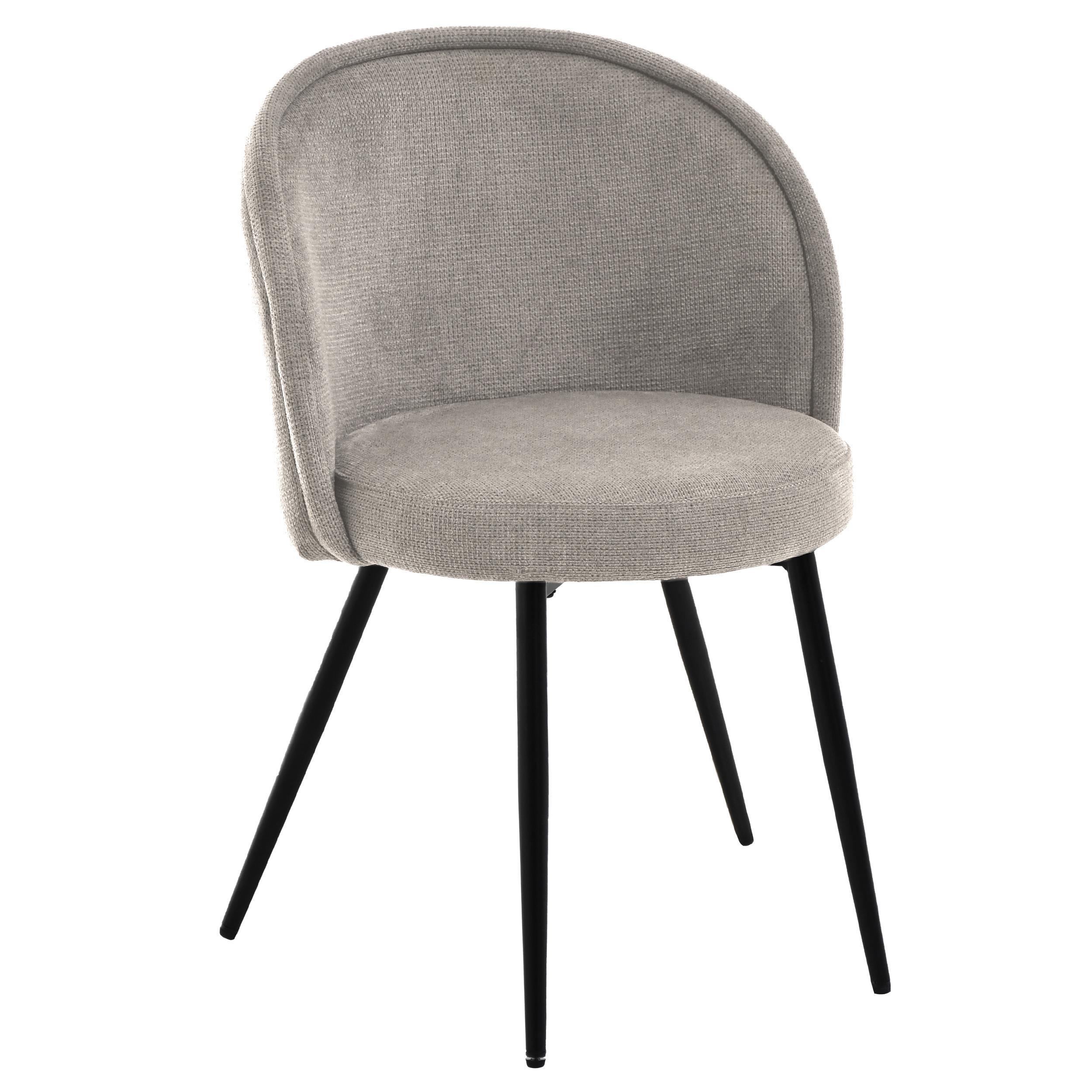STÜHLE Gappo, Polsterstuhl mit gepolsterter Rückenlehne, Metallbeine, Dunkelbeige - Schwarz/Cappuccino, Metall (52/77/51cm) - Beautysofa