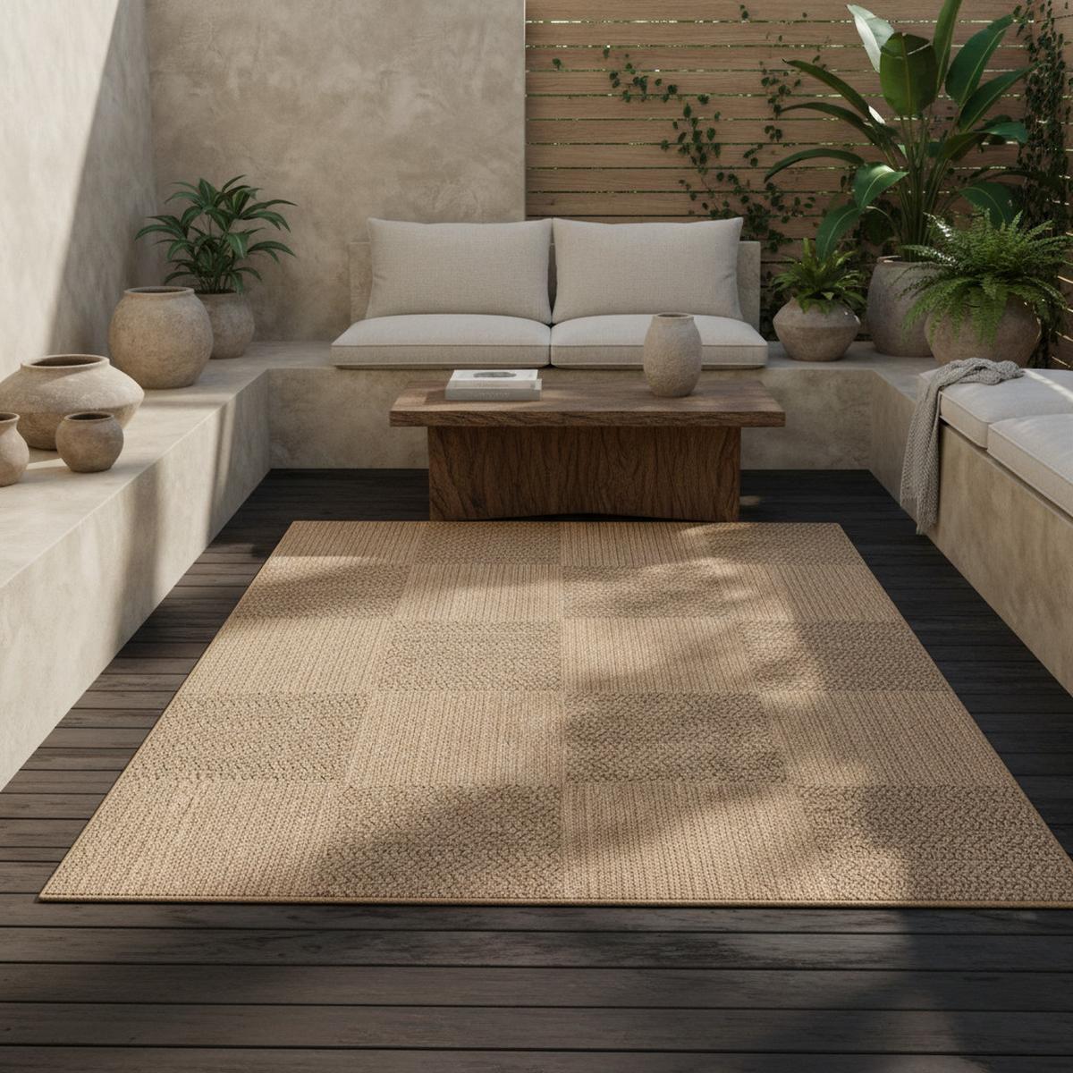 TEPPICH Outdoor ARLBERG in Beige, in Jute-Optik, aus Polypropylen, 80 x 250 cm - Beige, Textil (250/80cm) - KADIMA DESIGN