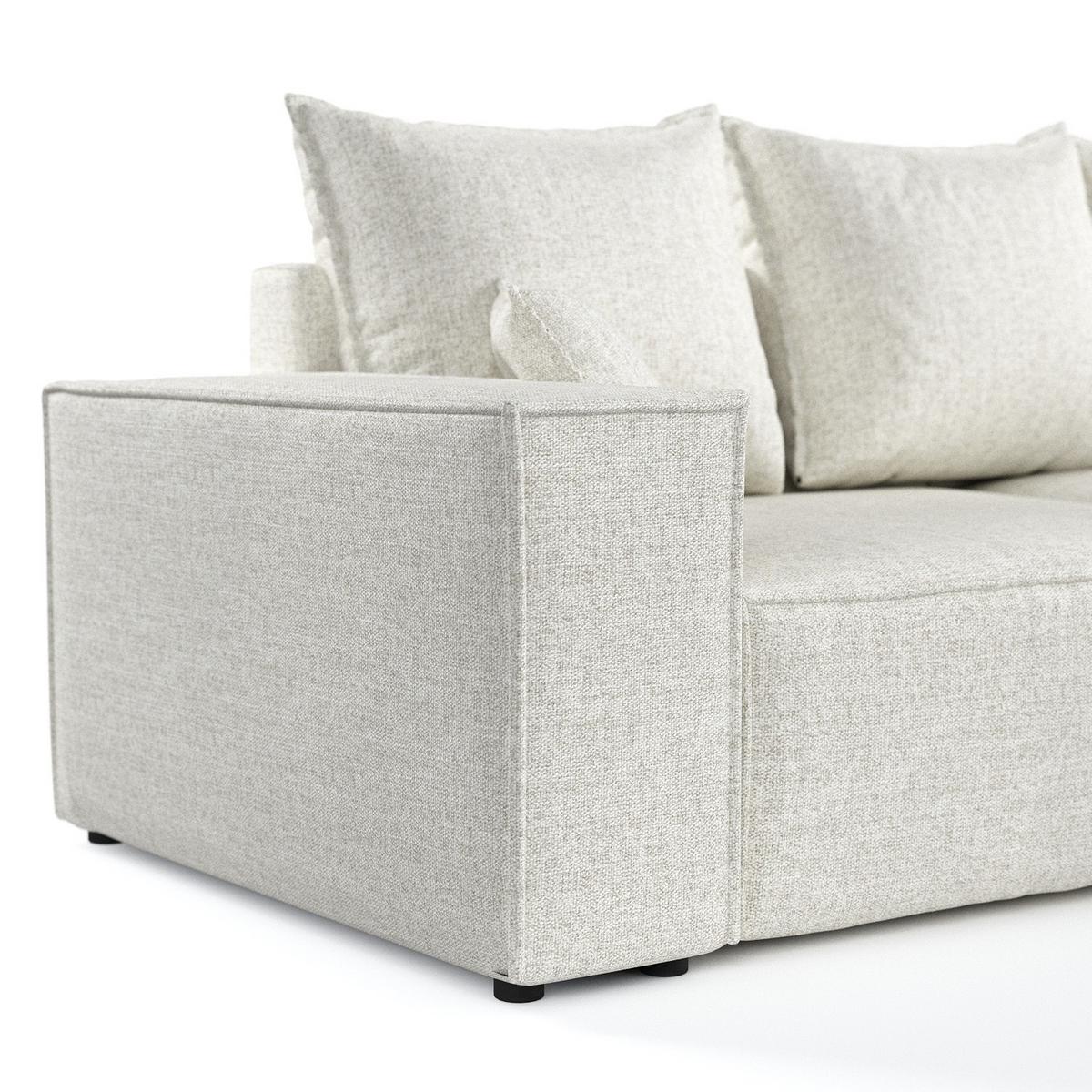 ECKSOFA SENSO mit Schlaffunktion Hellbeige im City Stoff - Beige/Schwarz, Holz/Holzwerkstoff (255/148cm) - AltaBeds