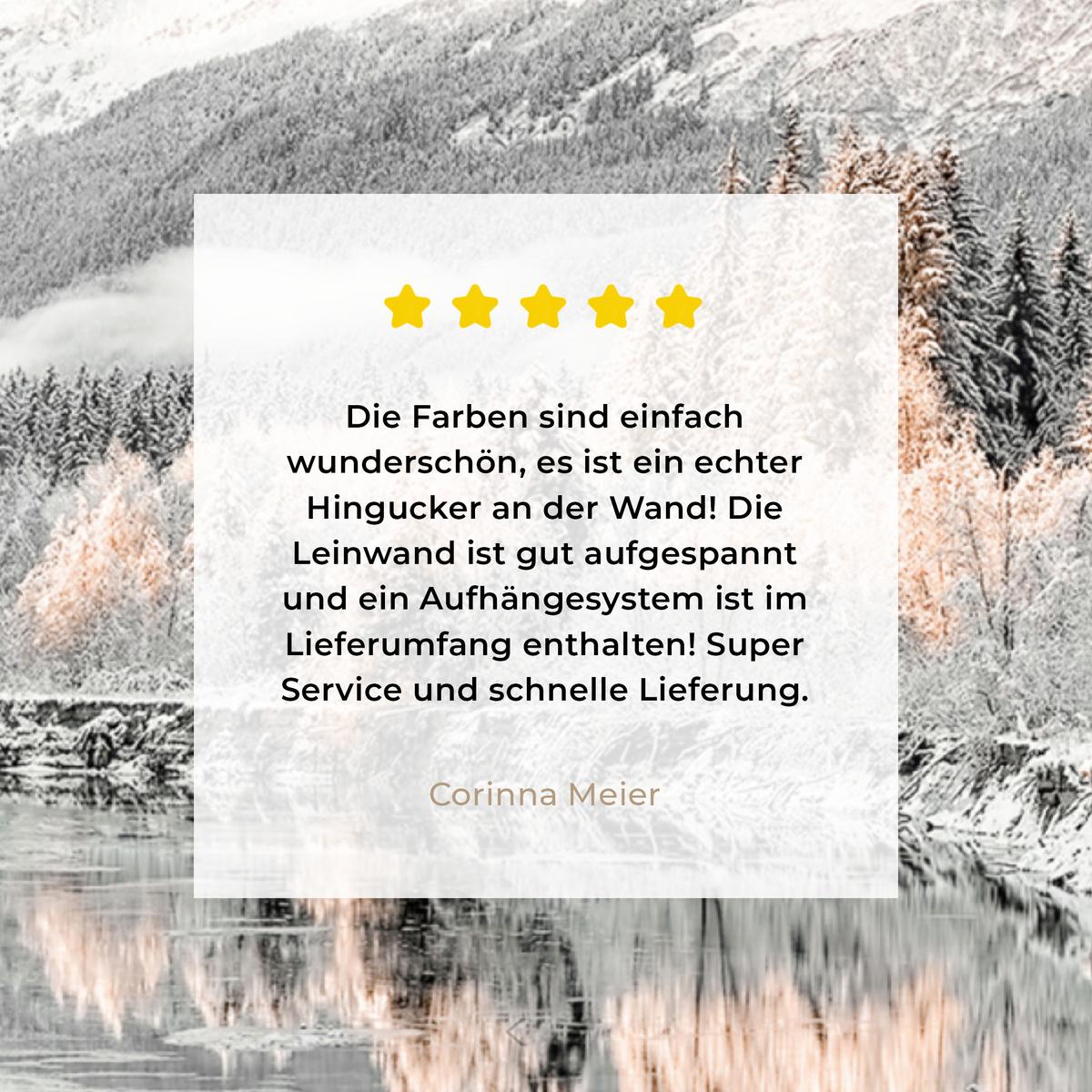 LEINWANDBILD Natur - Winter - Bäume - Berge - Schnee Wandbild Wohnzimmer 60x80 cm - Weiß Hochglanz, Textil (60/80cm) - MuchoWow