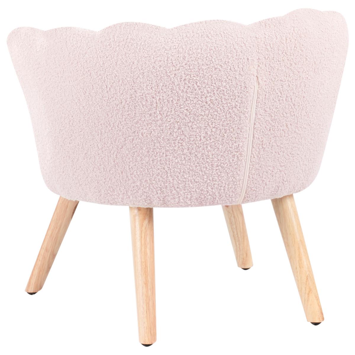 KINDERSESSEL Bouclé Pastellrosa Halby - Pink, Textil (60/54/54cm) - Beliani
