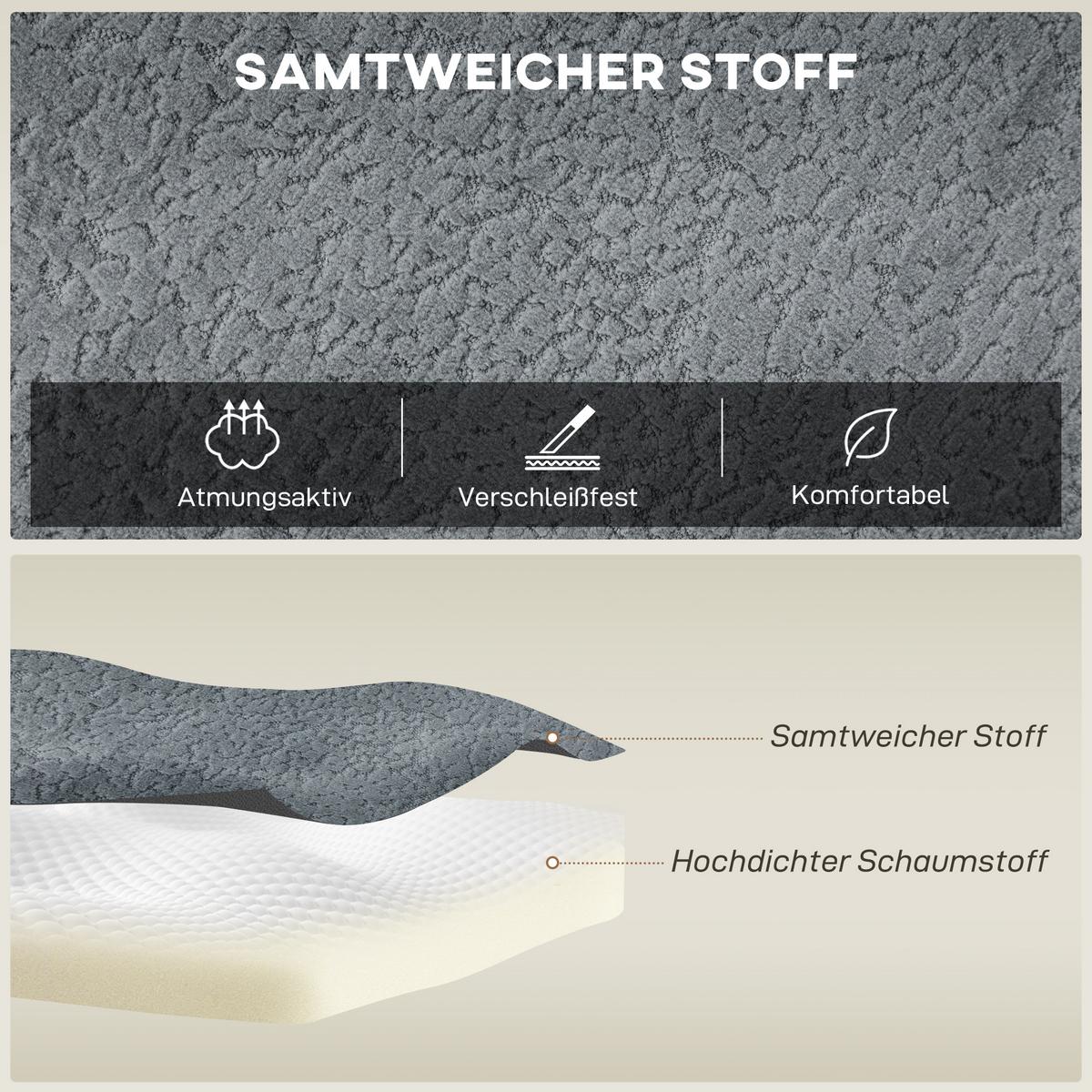 ECKSOFA U-Form 294/165/70 cm Dunkelgrau - Dunkelgrau, Textil (165/294cm) - HOMCOM