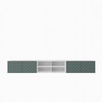 LOWBOARD ROVA 300/41/40 cm, Hängender TV-Schrank Weiß / Grün - Weiß/Grün, Holzwerkstoff (300/41/40cm) - MASSENO