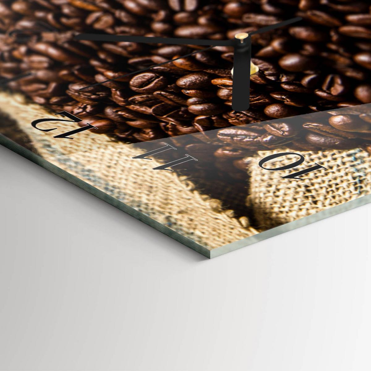 WANDUHR aus Glas 60x30 cm - Kaffee - Braun, Glas (60/30/0.4cm) - TULUP
