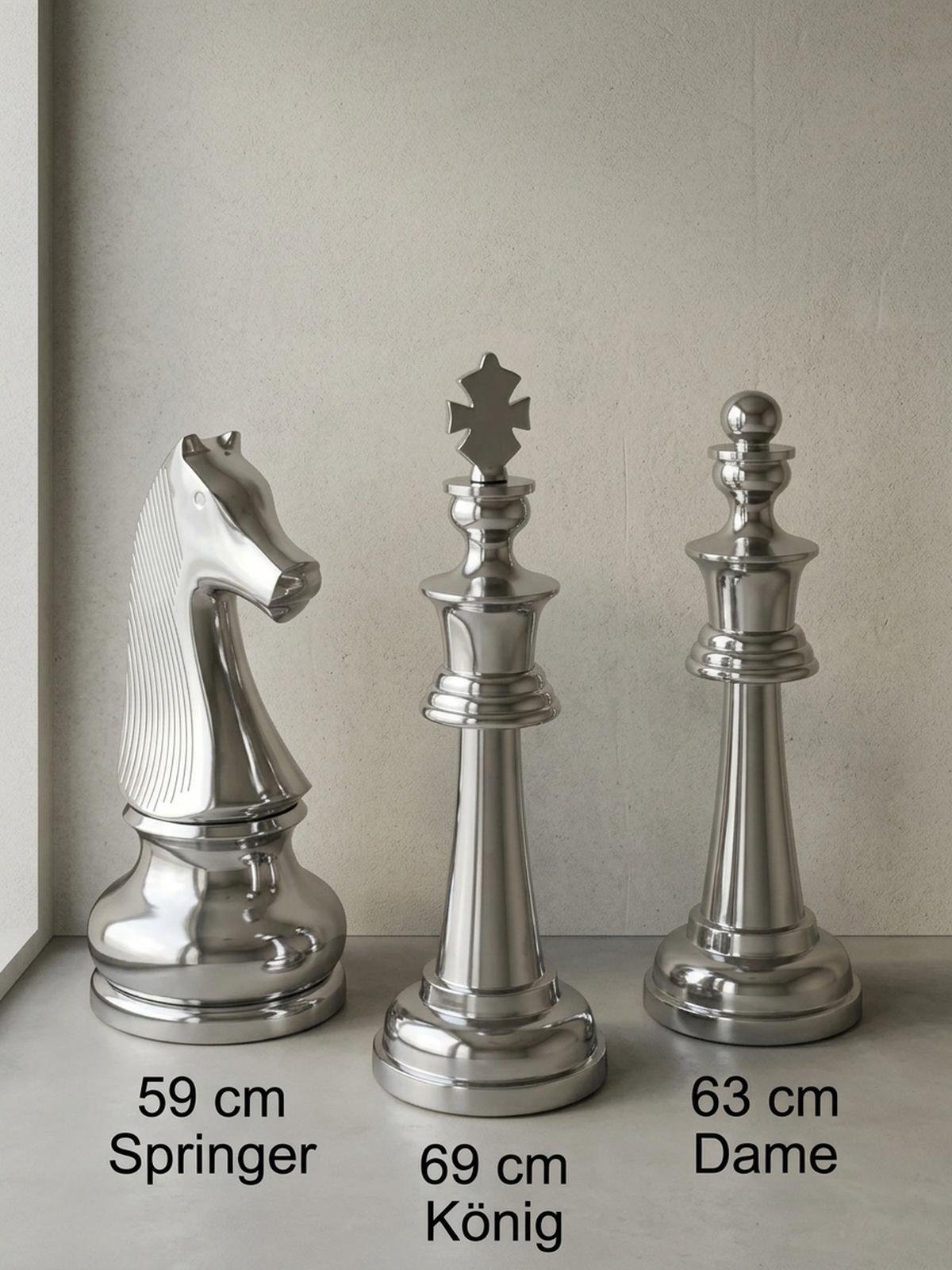 DEKOFIGUR Schachfigur Aluminium poliert 70 cm Silber - Silberfarben, Metall (22/70/22cm) - KADIMA DESIGN