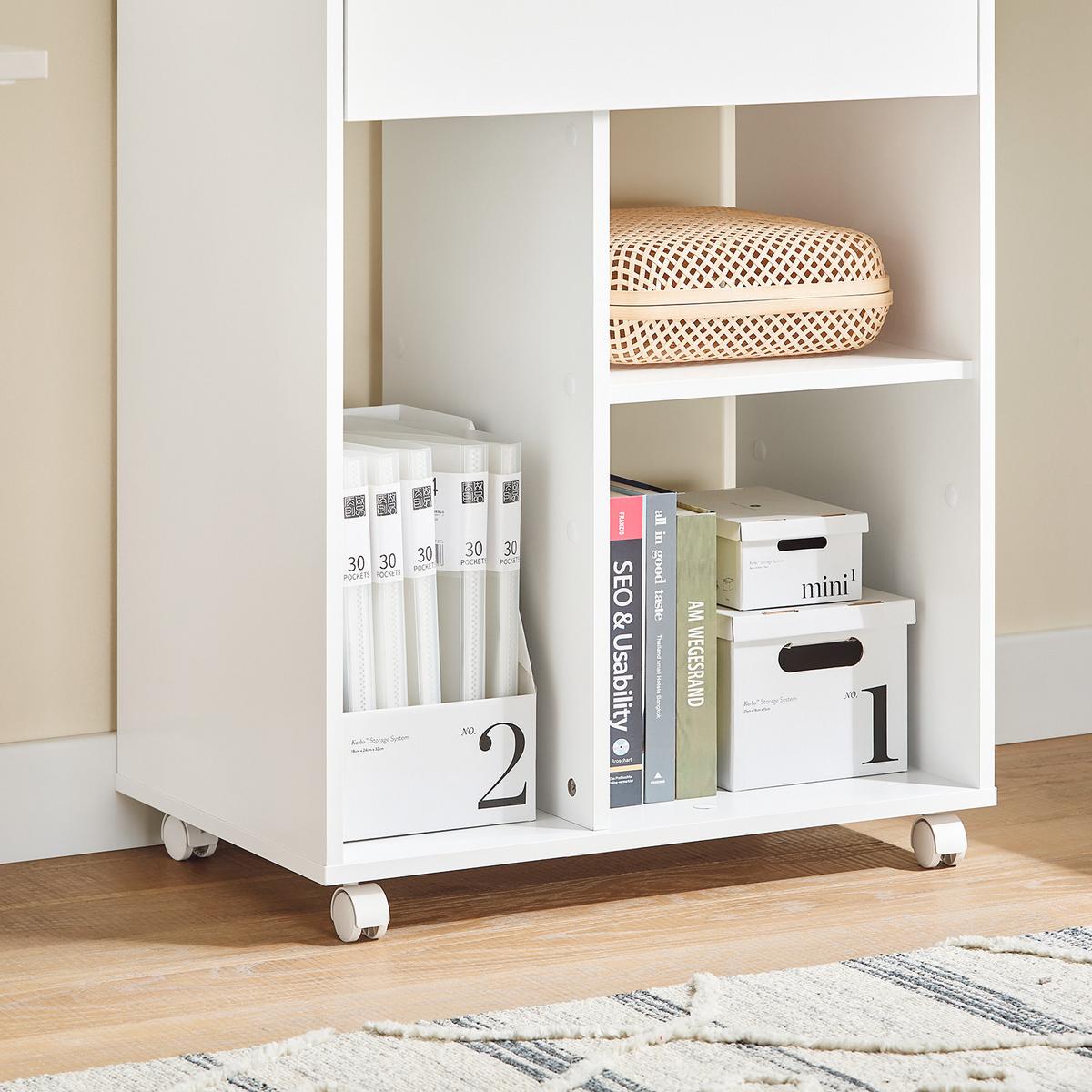ROLLCONTAINER Weiß-Natur - Weiß, Holzwerkstoff (63/88/42cm) - SoBuy