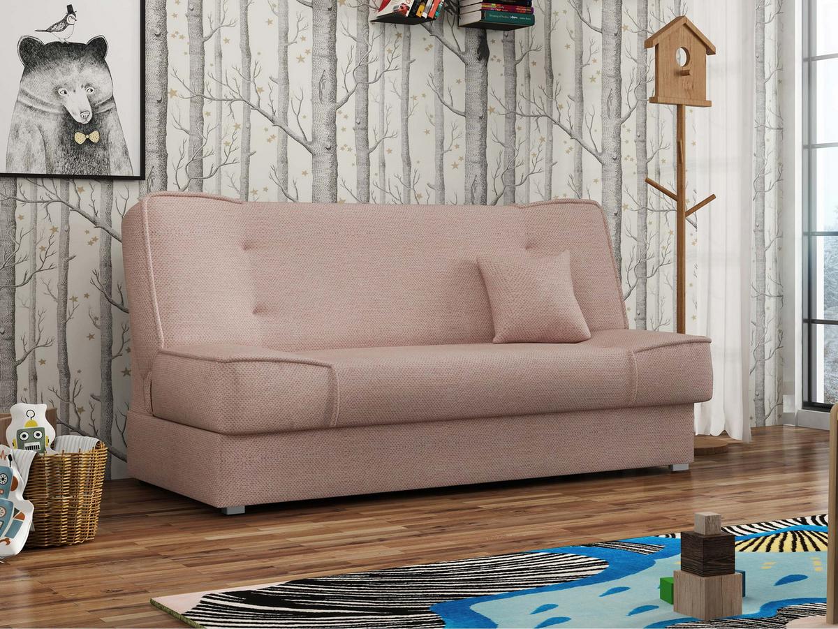 SCHLAFSOFA Gabi - Hellrosa/Silberfarben, Holz/Kunststoff (175/80/80cm) - MIRJAN24