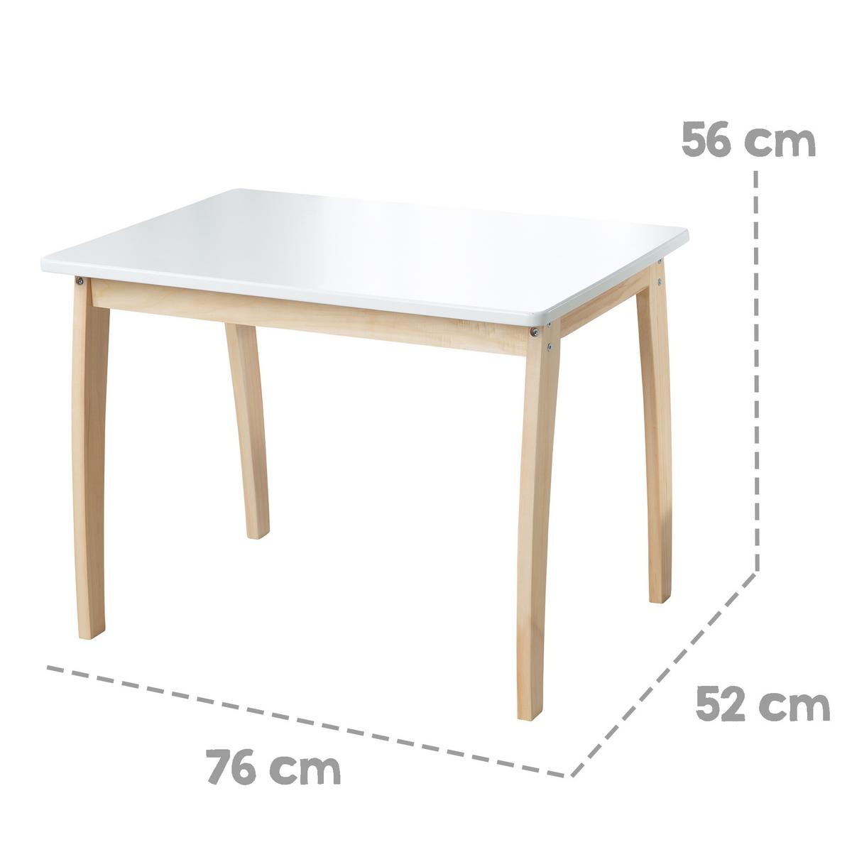 KINDERTISCH - Weiß/Naturfarben, Holzwerkstoff (76/56/52cm) - Roba