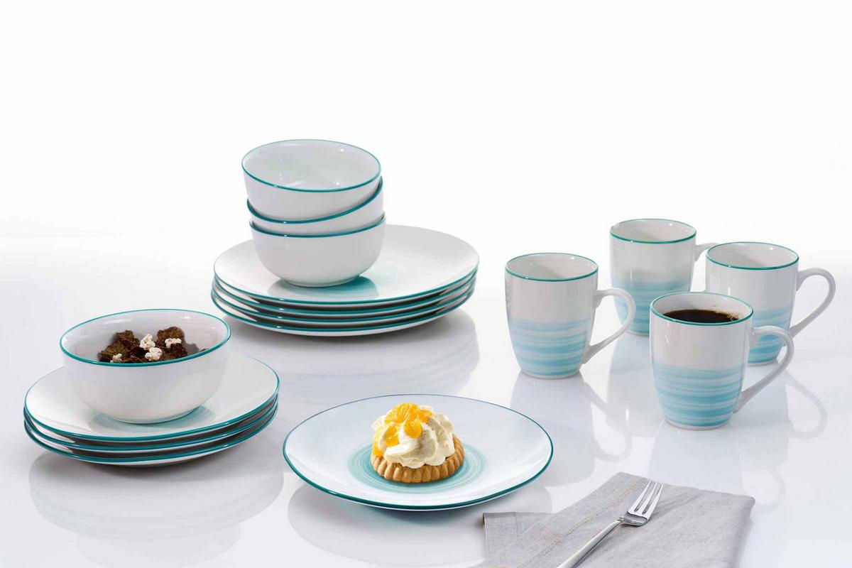 KOMBI SET Luna Türkis 16-tlg. - Türkis, Keramik (2/2/2cm) - Ritzenhoff Breker