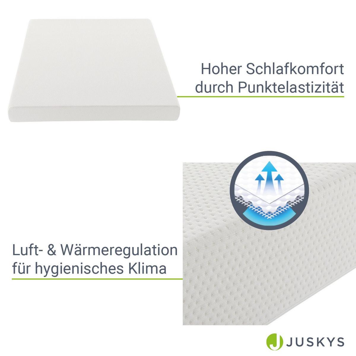 KALTSCHAUMMATRATZE 140x200 cm - Weiß, Textil (140/200cm) - Juskys