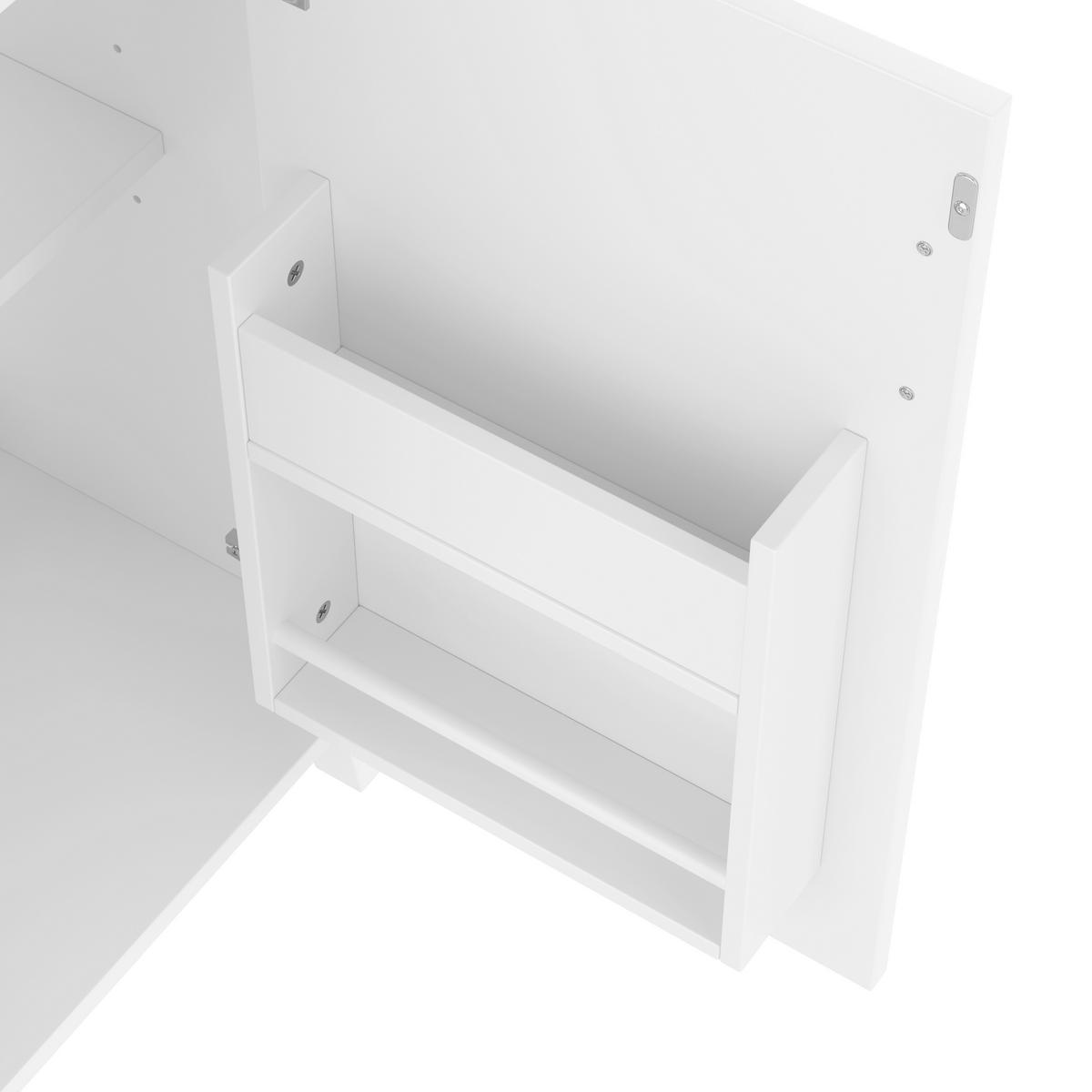 WASCHTISCH mit Unterschrank Weiß 51cm Standschrank mit Keramikbecken - Weiß, Holzwerkstoff (51/83/34cm) - Urban Meuble