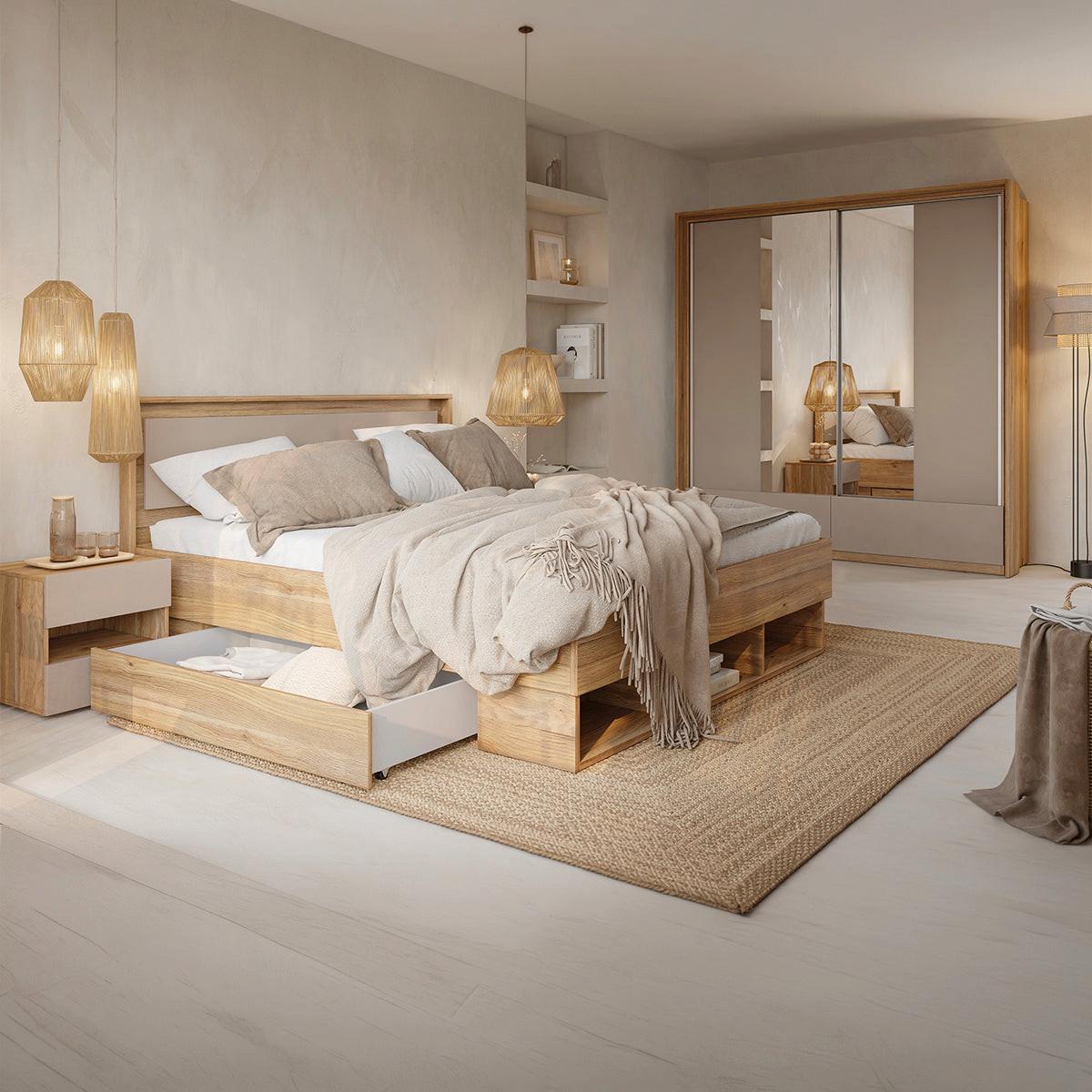NACHTTISCH Iséa Taupe - Taupe, Holzwerkstoff (46/45/40.5cm) - Petits-meubles