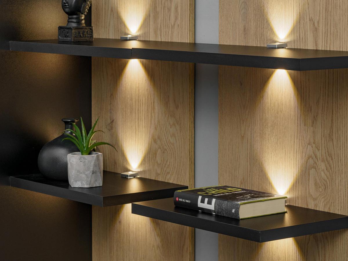 WOHNWAND Soul mit LED-Beleuchtung - Schwarz/Braun, Holzwerkstoff/Kunststoff (300/31.5/42cm) - MIRJAN24