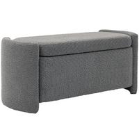 TRUHENBANK Samtoptik Grau - Eukalyptusholzfarben/Grau, Holz/Kunststoff (44/45.5/105cm) - HOMCOM
