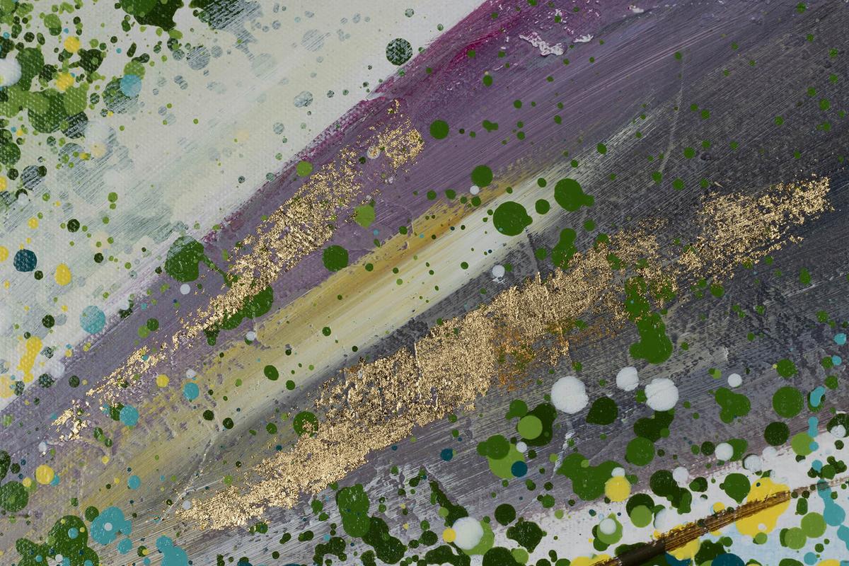 ACRYLBILD HANDGEMALT 100/75 cm - Braun/Grün, Holz/Textil (100/75cm) - KUNSTLOFT