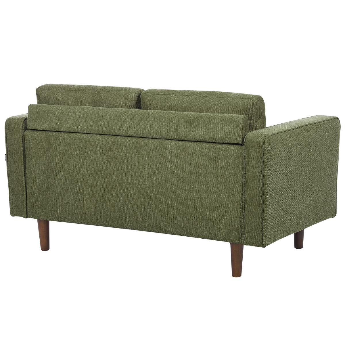 2-SITZER-SOFA dunkelgrün Nurmo - Dunkelbraun/Grün, Textil (140/78/74cm) - Beliani