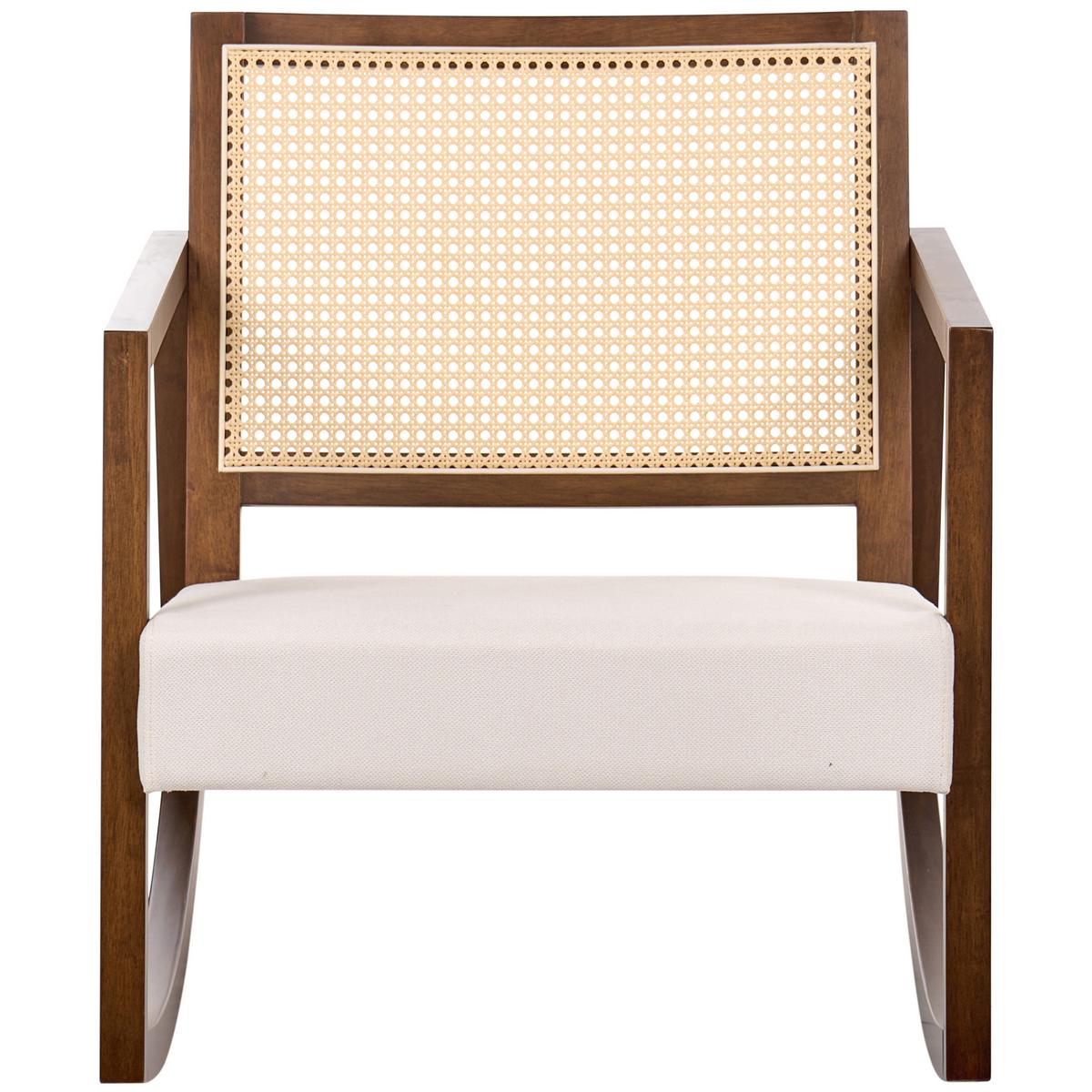 SCHAUKELSESSEL Holz Braun/Hellbeige Leidy - Beige/Braun, Textil (66/75/76cm) - Beliani